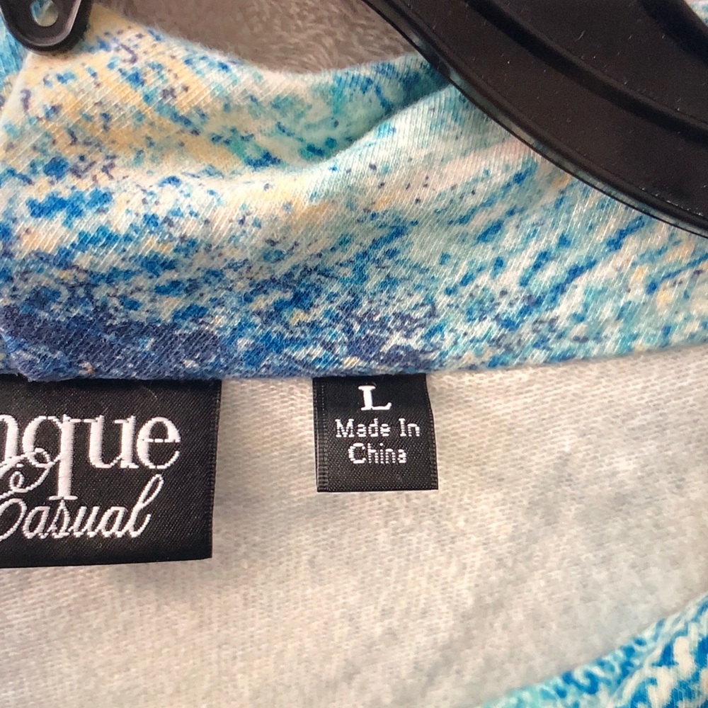 Onque Casuals Teal Multi Cowl Neck Tunic - Picture 4 of 7